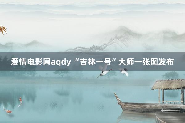 爱情电影网aqdy “吉林一号”大师一张图发布