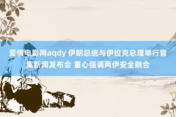 爱情电影网aqdy 伊朗总统与伊拉克总理举行皆集新闻发布会 重心强调两伊安全融合