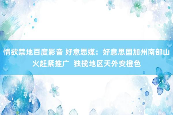 情欲禁地百度影音 好意思媒：好意思国加州南部山火赶紧推广  独揽地区天外变橙色