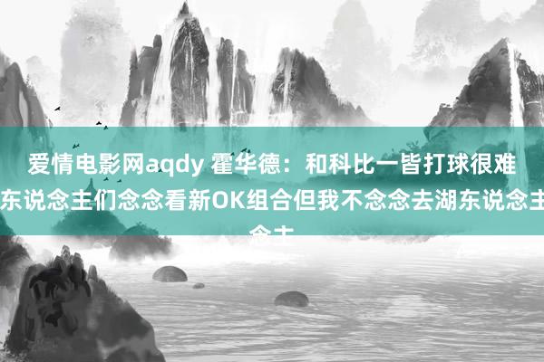 爱情电影网aqdy 霍华德：和科比一皆打球很难 东说念主们念念看新OK组合但我不念念去湖东说念主