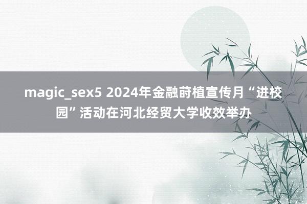 magic_sex5 2024年金融莳植宣传月“进校园”活动在河北经贸大学收效举办