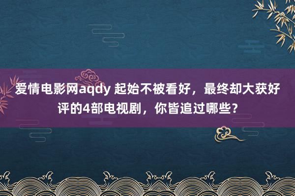 爱情电影网aqdy 起始不被看好，最终却大获好评的4部电视剧，你皆追过哪些？