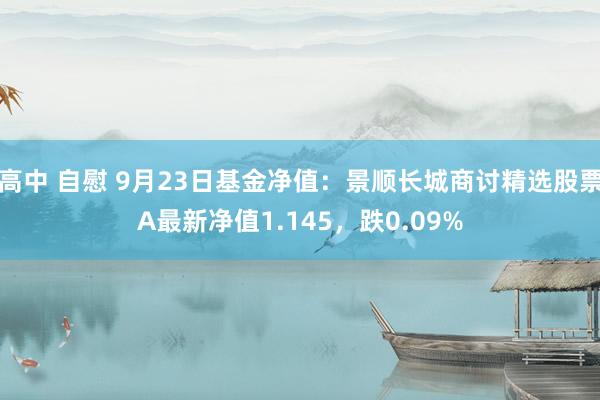 高中 自慰 9月23日基金净值：景顺长城商讨精选股票A最新净值1.145，跌0.09%