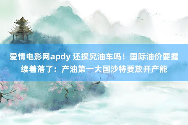 爱情电影网apdy 还探究油车吗！国际油价要握续着落了：产油第一大国沙特要放开产能