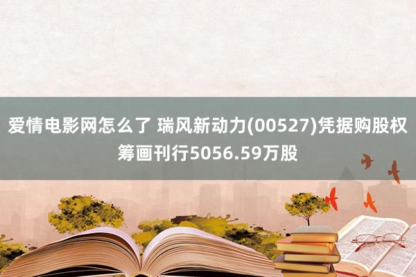 爱情电影网怎么了 瑞风新动力(00527)凭据购股权筹画刊行5056.59万股