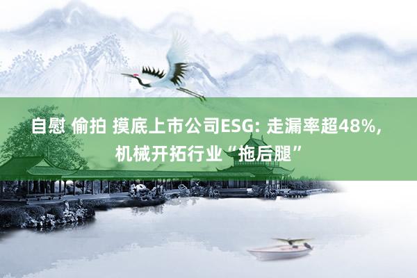 自慰 偷拍 摸底上市公司ESG: 走漏率超48%， 机械开拓行业“拖后腿”