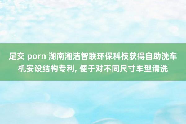 足交 porn 湖南湘洁智联环保科技获得自助洗车机安设结构专利， 便于对不同尺寸车型清洗