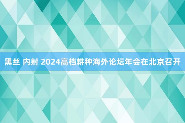 黑丝 内射 2024高档耕种海外论坛年会在北京召开