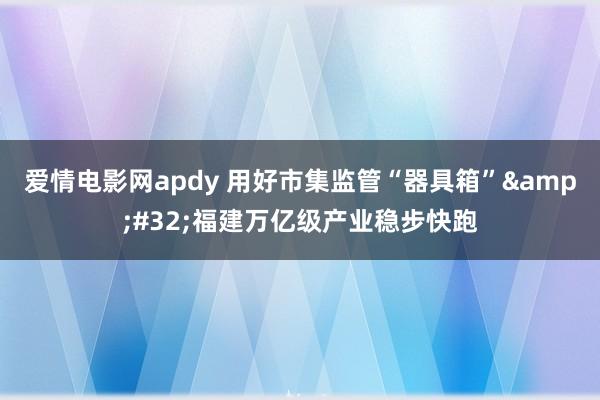 爱情电影网apdy 用好市集监管“器具箱”&#32;福建万亿级产业稳步快跑