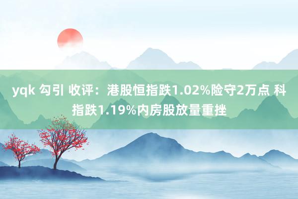 yqk 勾引 收评：港股恒指跌1.02%险守2万点 科指跌1.19%内房股放量重挫