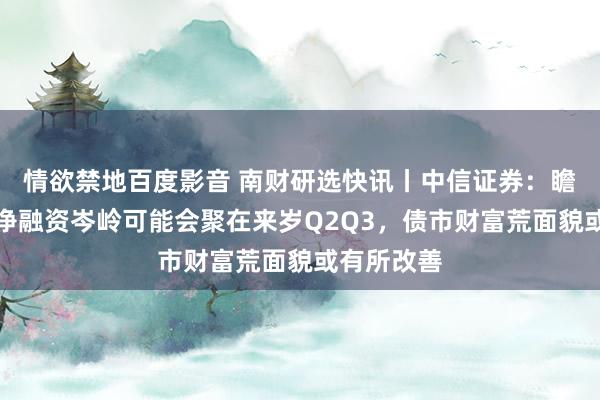 情欲禁地百度影音 南财研选快讯丨中信证券：瞻望刊行和净融资岑岭可能会聚在来岁Q2Q3，债市财富荒面貌或有所改善