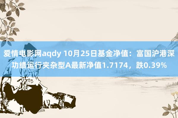 爱情电影网aqdy 10月25日基金净值：富国沪港深功绩运行夹杂型A最新净值1.7174，跌0.39%