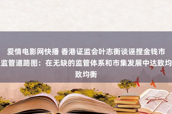 爱情电影网快播 香港证监会叶志衡谈诬捏金钱市集监管道路图：在无缺的监管体系和市集发展中达致均衡