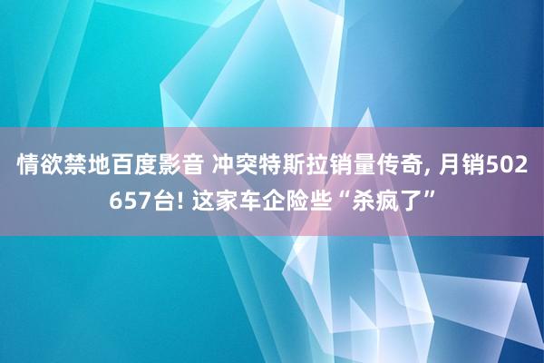 情欲禁地百度影音 冲突特斯拉销量传奇， 月销502657台! 这家车企险些“杀疯了”