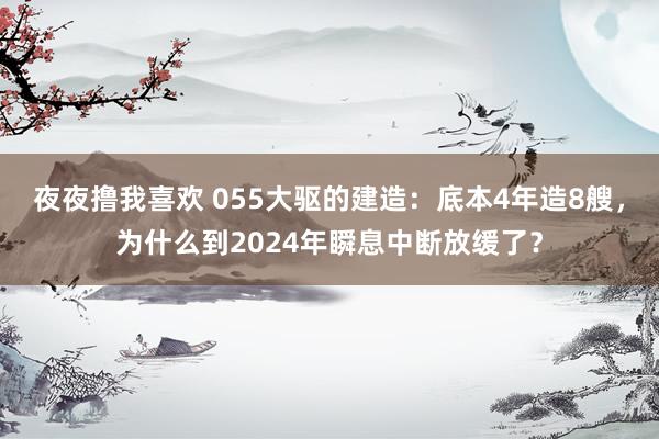 夜夜撸我喜欢 055大驱的建造：底本4年造8艘，为什么到2024年瞬息中断放缓了？