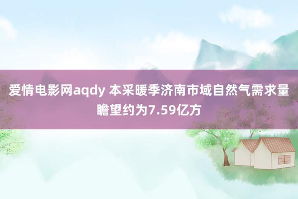 爱情电影网aqdy 本采暖季济南市域自然气需求量瞻望约为7.59亿方