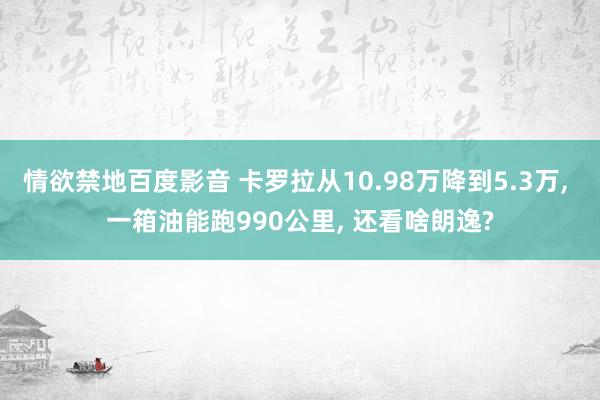 情欲禁地百度影音 卡罗拉从10.98万降到5.3万， 一箱油能跑990公里， 还看啥朗逸?