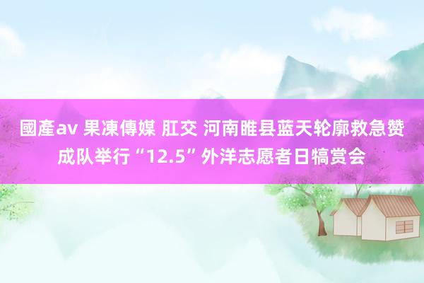 國產av 果凍傳媒 肛交 河南睢县蓝天轮廓救急赞成队举行“12.5”外洋志愿者日犒赏会