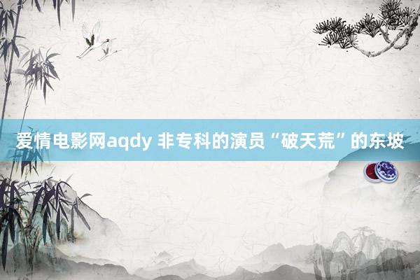 爱情电影网aqdy 非专科的演员“破天荒”的东坡