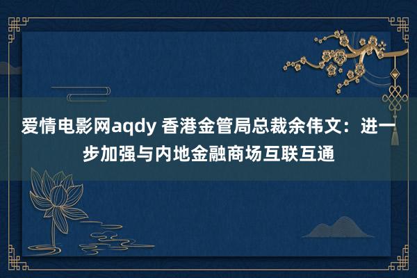 爱情电影网aqdy 香港金管局总裁余伟文：进一步加强与内地金融商场互联互通