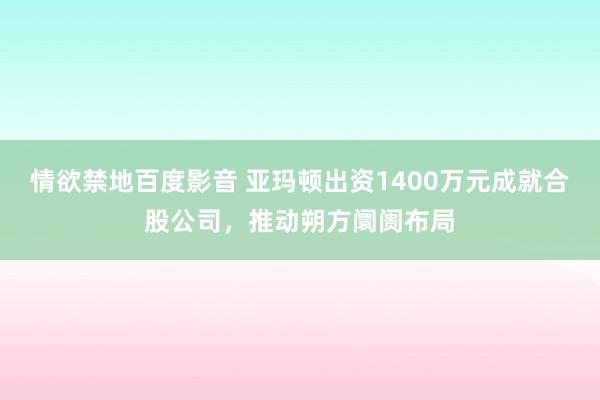 情欲禁地百度影音 亚玛顿出资1400万元成就合股公司，推动朔方阛阓布局