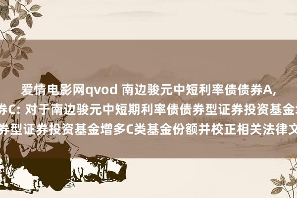 爱情电影网qvod 南边骏元中短利率债债券A，南边骏元中短利率债债券C: 对于南边骏元中短期利率债债券型证券投资基金增多C类基金份额并校正相关法律文献的公告