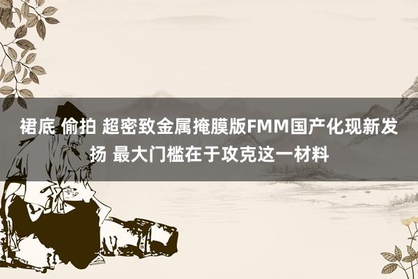 裙底 偷拍 超密致金属掩膜版FMM国产化现新发扬 最大门槛在于攻克这一材料