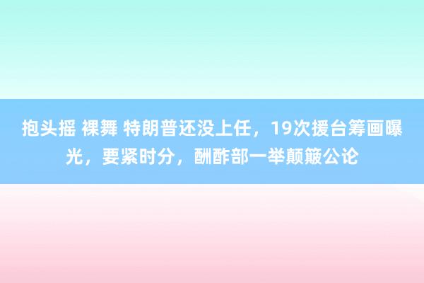 抱头摇 裸舞 特朗普还没上任，19次援台筹画曝光，要紧时分，酬酢部一举颠簸公论