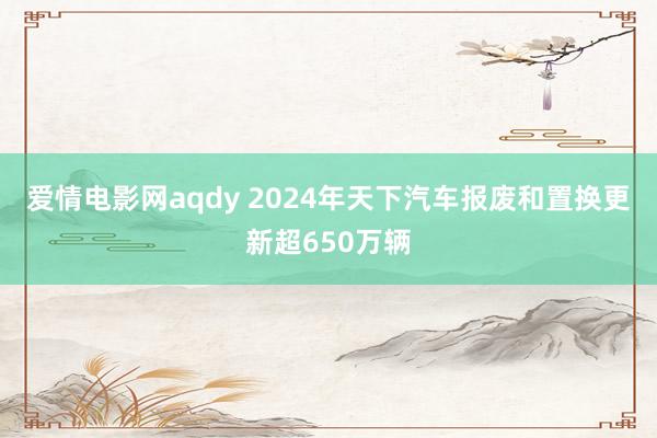 爱情电影网aqdy 2024年天下汽车报废和置换更新超650万辆