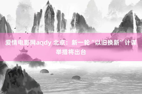 爱情电影网aqdy 北京：新一轮“以旧换新”计谋举措将出台