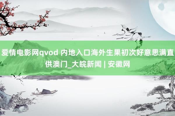 爱情电影网qvod 内地入口海外生果初次好意思满直供澳门_大皖新闻 | 安徽网